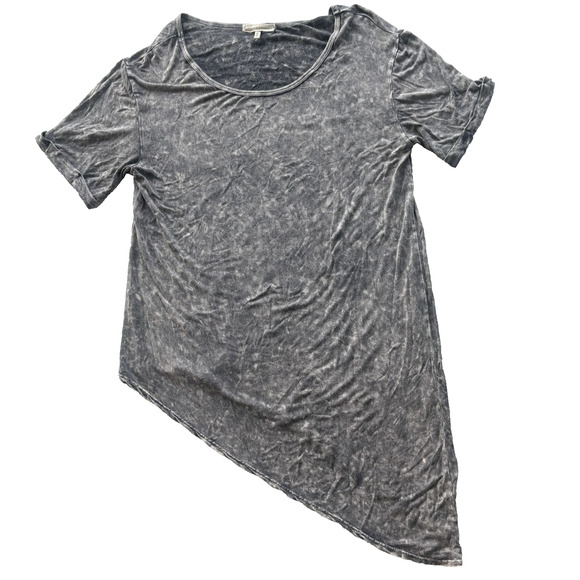Gilded Intent gray short sleeves asymmetrical tunic top size Small - Picture 1 of 4